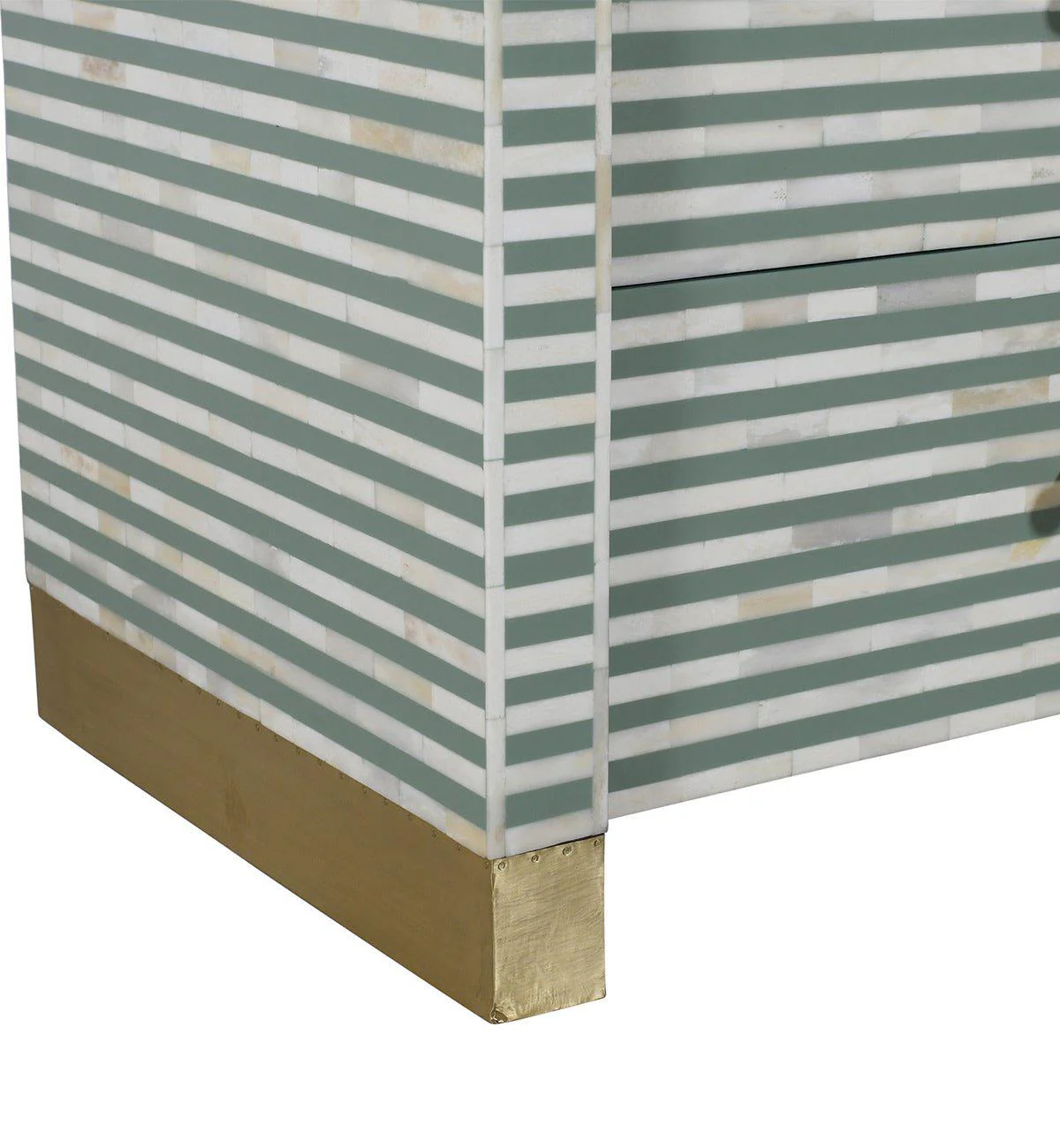 Bone Inlay Curved 7-Drawer Commode In Pistachio - Image 4